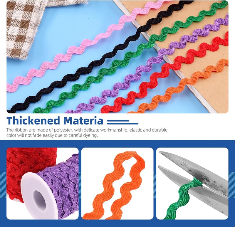 Glarks 1Pcs 27Yard/25M Coffee Color Rick Rack Trim Ribbon Wave Sewing Bending Fringe Trim for DIY Sewing Crafts Wedding Bridal Dress Embellishment Party Decoration Gift Wrapping Supplies - Image 5